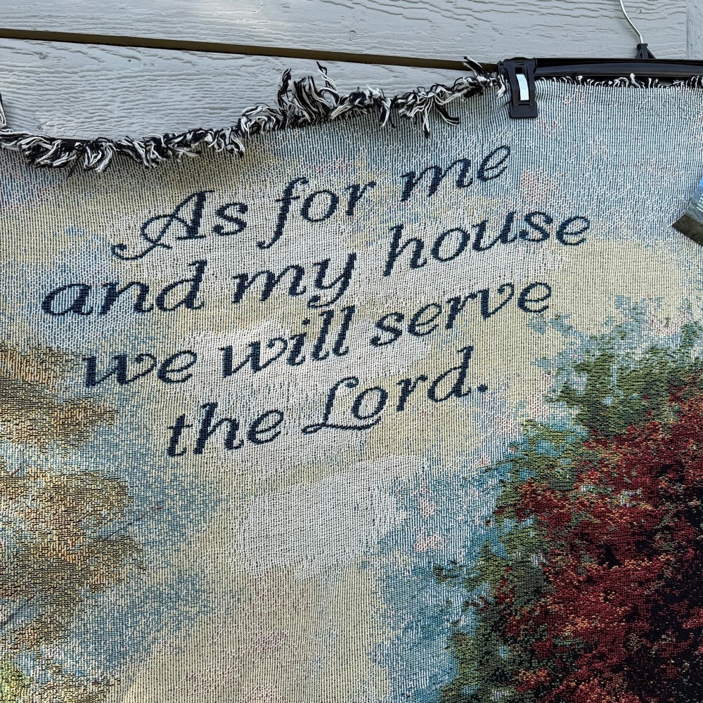 As For Me And My House We Will Serve The Lord Tapestry Throw 51x68 Nicky Boehme - Picture 7 of 12